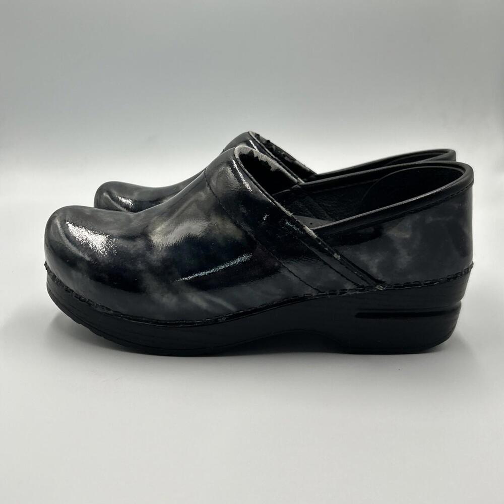 Dansko Professional Clogs Blue/Black Swirl Marble Leather Women’s Size 5.5 / 6
